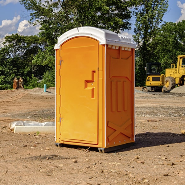 how often are the portable restrooms cleaned and serviced during a rental period in Williamsburg County